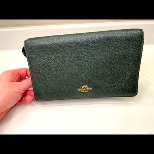 Coach Anna fold over clutch   Hunter green